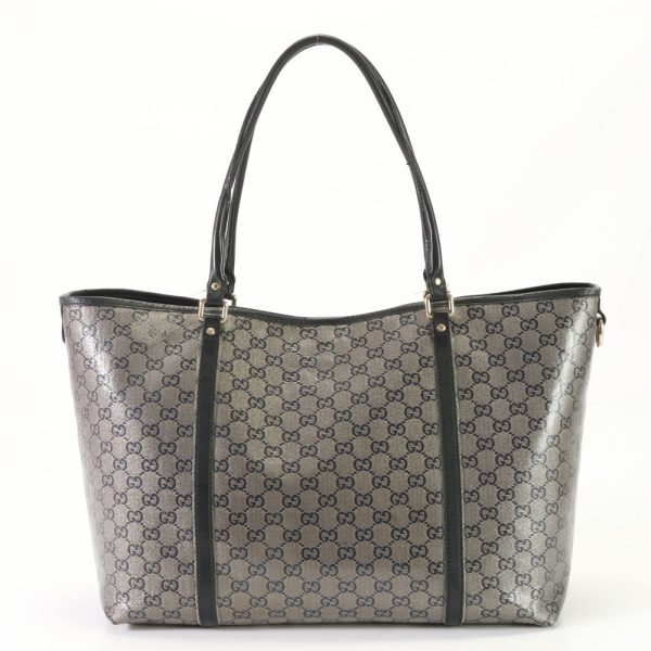 img 01687134 Gucci GG Crystal Leather Tote Bag Bronze Black