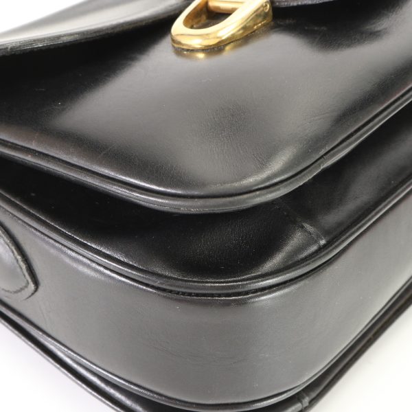 img 01687344 Vintage Celine Horse Carriage Leather Shoulder Bag Black