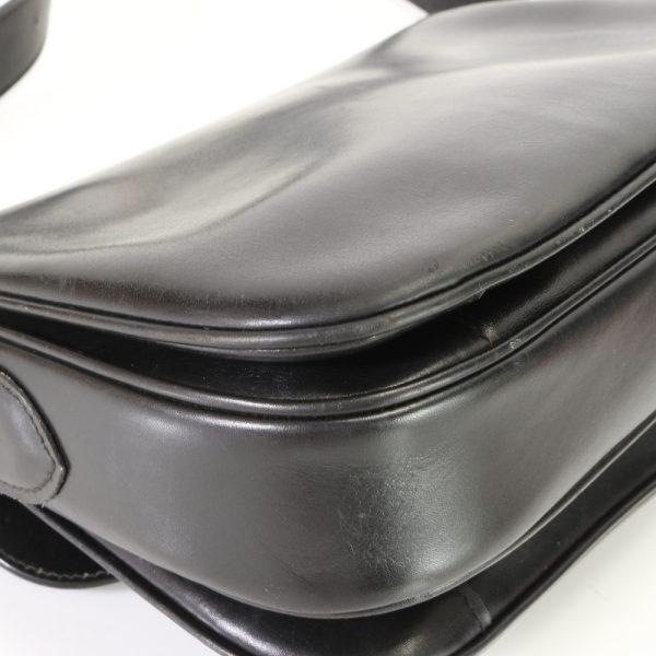 img 01687347 Vintage Celine Horse Carriage Leather Shoulder Bag Black