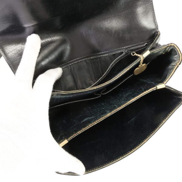 img 01687351 Vintage Celine Horse Carriage Leather Shoulder Bag Black