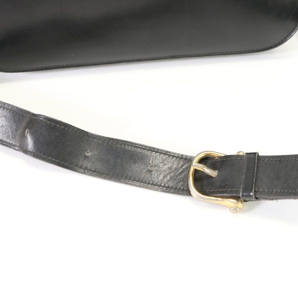 img 01687374 Vintage Celine Horse Carriage Leather Shoulder Bag Black