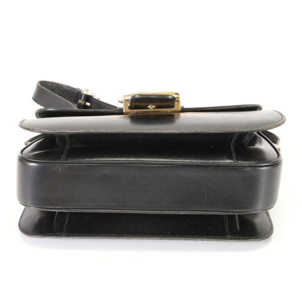 img 01687377 Vintage Celine Horse Carriage Leather Shoulder Bag Black