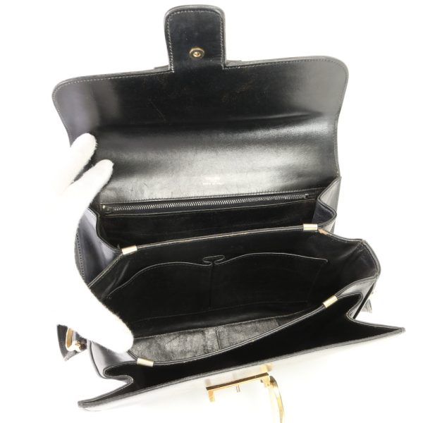 img 01687382 Vintage Celine Horse Carriage Leather Shoulder Bag Black