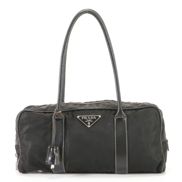 img 01687982 Prada Shoulder Bag Tesuto Nylon Leather Black