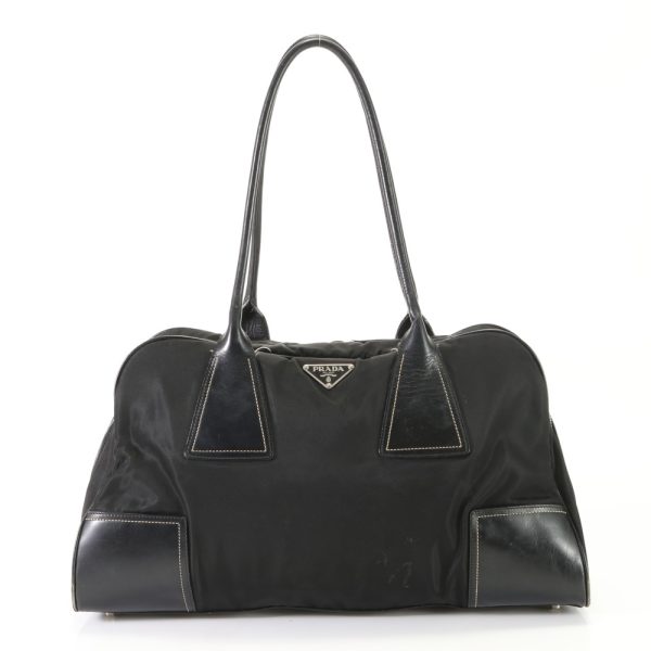 img 01688013 Prada Tessuto Nylon Saffiano Leather Shoulder Bag Leather