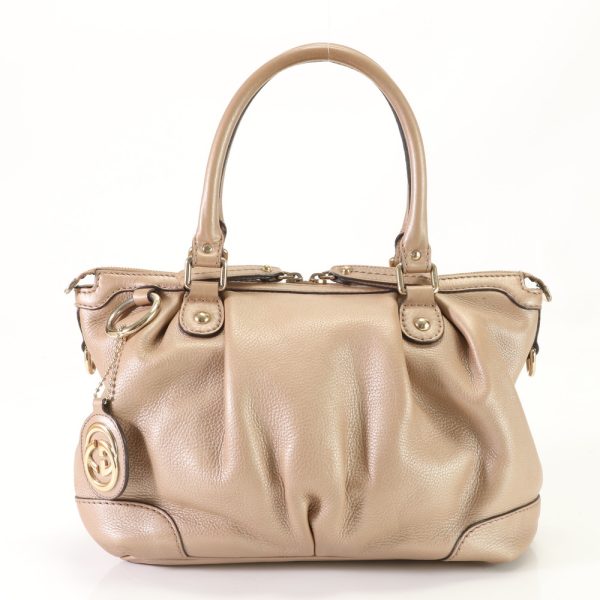 img 01688437 Gucci Sookie Leather Tote Bag Shoulder Beige