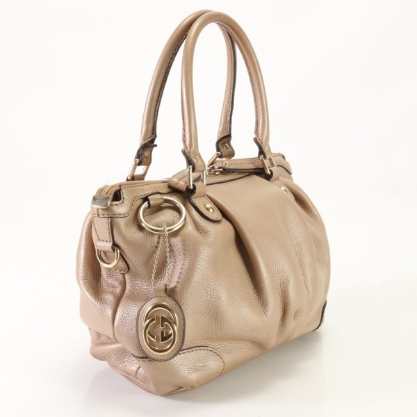 img 01688439 Gucci Sookie Leather Tote Bag Shoulder Beige