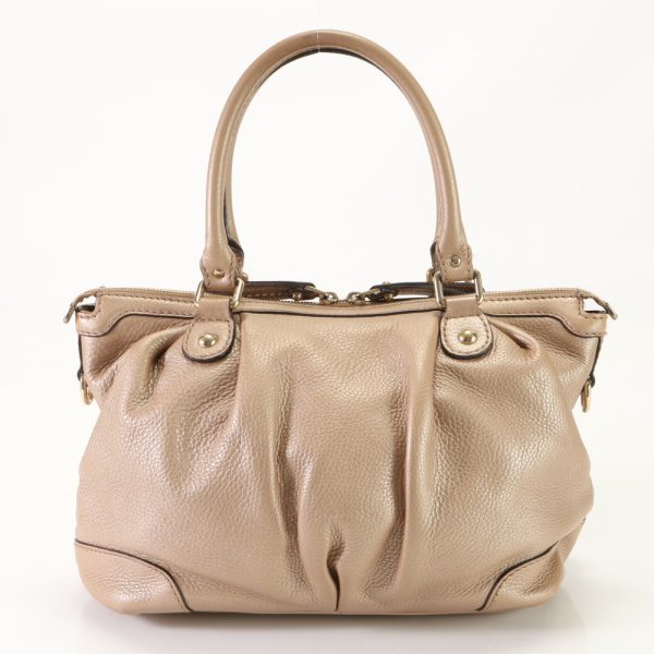 img 01688442 Gucci Sookie Leather Tote Bag Shoulder Beige