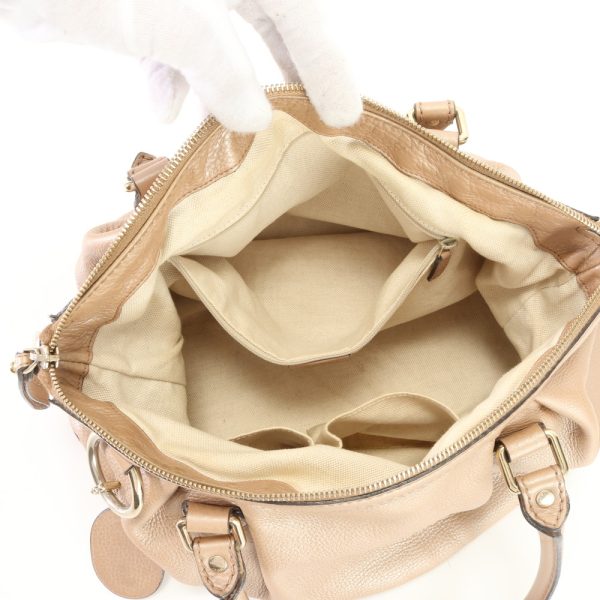 img 01688449 Gucci Sookie Leather Tote Bag Shoulder Beige