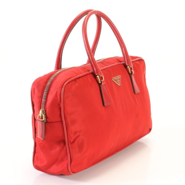 img 01688547 Prada Handbag Tessuto Nylon Leather Red