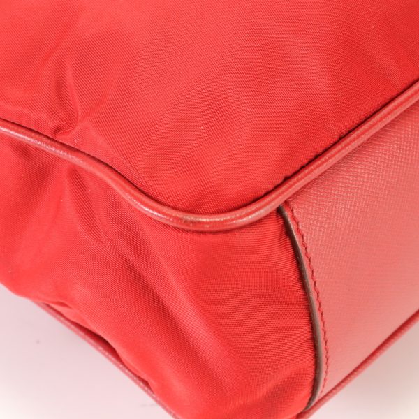 img 01688551 Prada Handbag Tessuto Nylon Leather Red