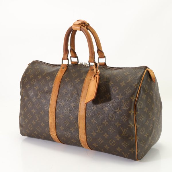 img 01689126 Louis Vuitton Monogram Keepall 45 Boston Bag Brown