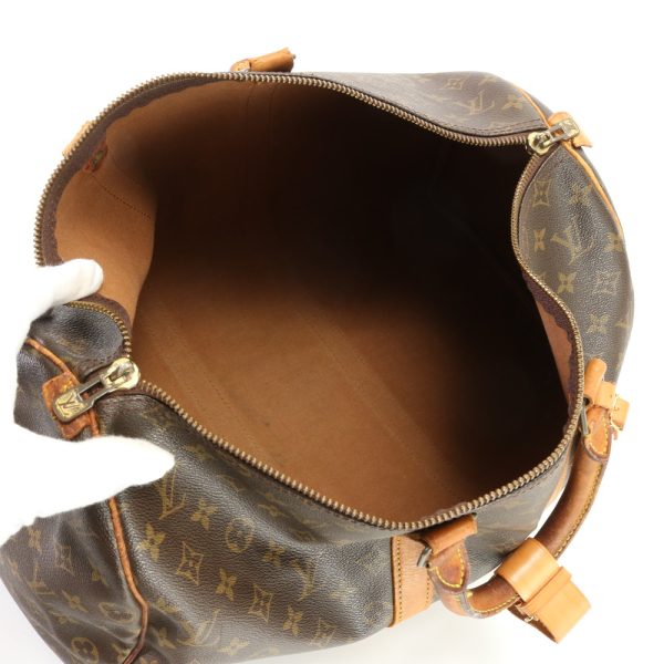 img 01689136 Louis Vuitton Monogram Keepall 45 Boston Bag Brown