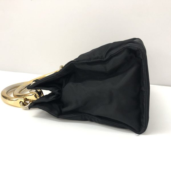 img 5827 Prada Tessuto Nylon Metal Handle Handbag Black