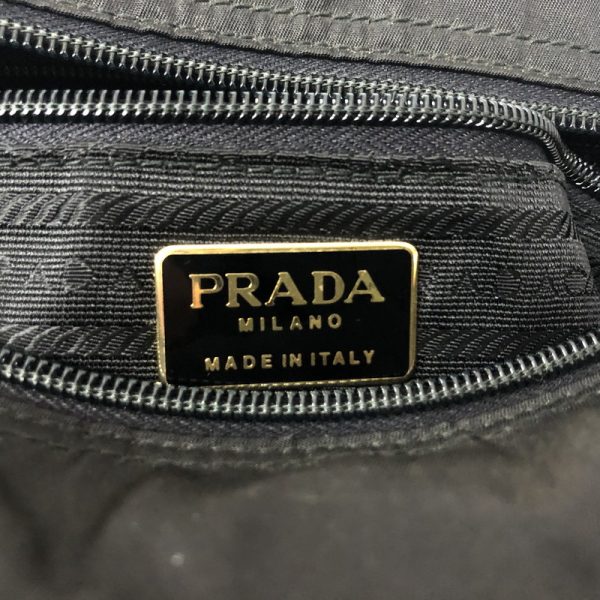 img 5839 Prada Tessuto Nylon Metal Handle Handbag Black