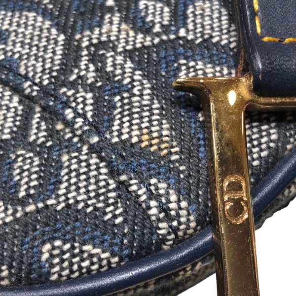 img 6349 Christian Dior Canvas Obry Saddle Clutch Bag Navy