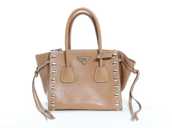 imgrc0064887358 Prada 2Way Tote Bag Camel Calf Fringe with Shoulder Strap