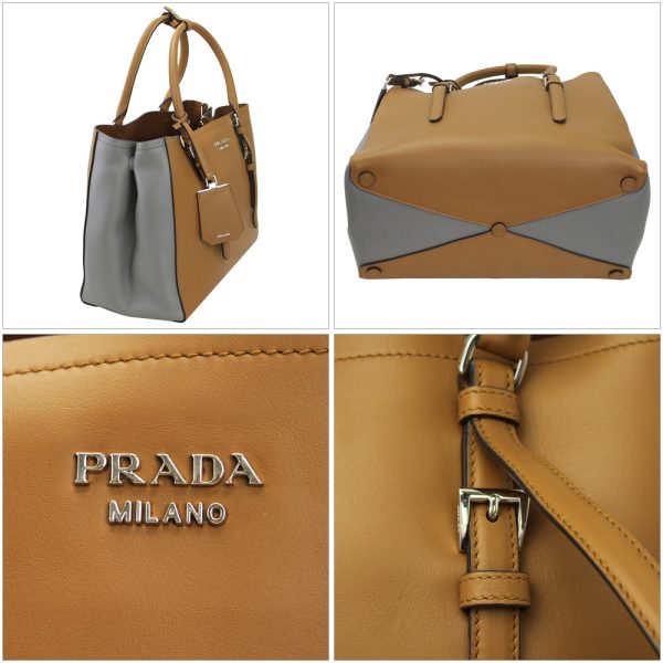 imgrc0065546481 Prada 2way Tote Shoulder Bag Brown X Gray