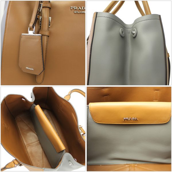 imgrc0065546482 Prada 2way Tote Shoulder Bag Brown X Gray