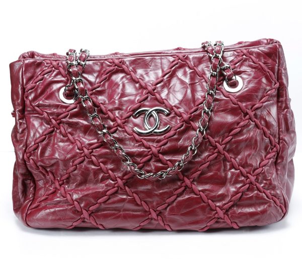 imgrc0070459070 Chanel Ultra Stitch Chain Tote Bag Shoulder Bag Calf Red