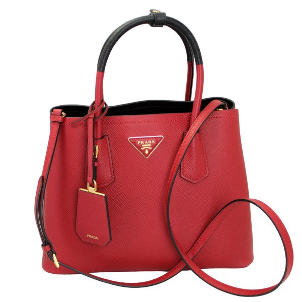 imgrc0070654463 Prada 2way Hand Shoulder Bag Red X Black