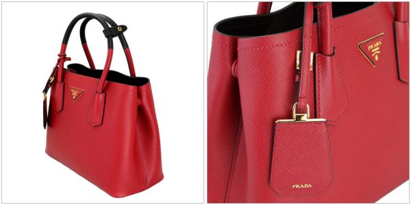 imgrc0070654464 Prada 2way Hand Shoulder Bag Red X Black