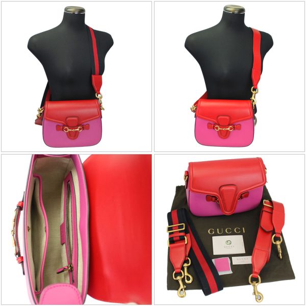 imgrc0070678021 Gucci Shoulder Bag Lady Web Leather Pink Red