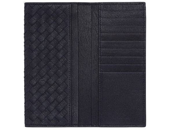 imgrc0074019476 Bottega Veneta Intrecciato Continental Wallet Lamb Club Leather Navy Gray