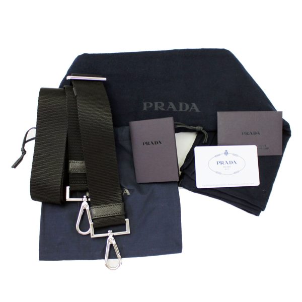 imgrc0074295832 Prada Tote Bag Shoulder Strap Nylon Leather Black