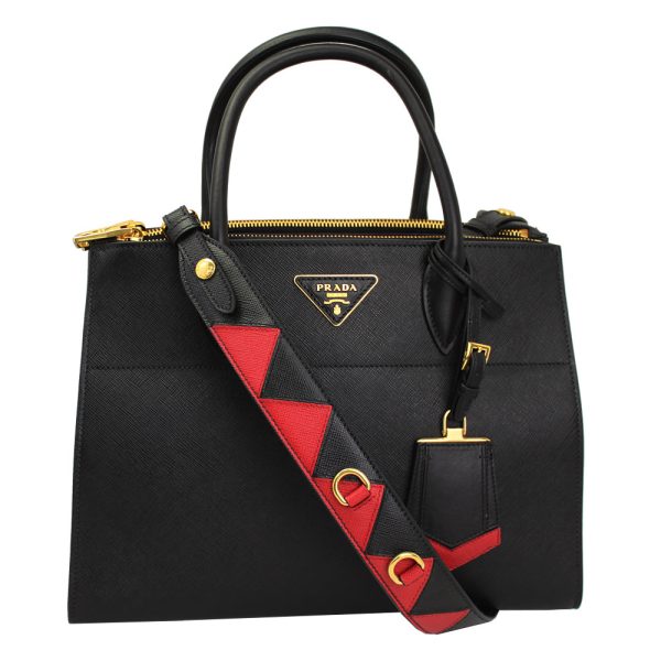 imgrc0078995173 Prada Paradigm 2way Hand Shoulder Bag Black Red