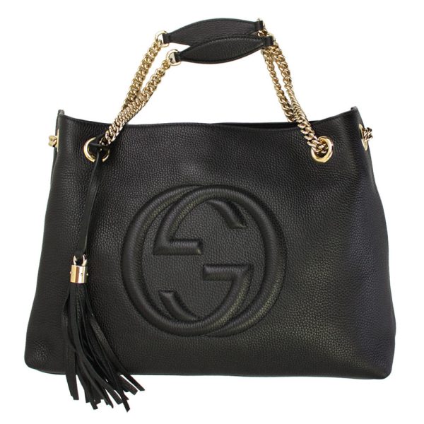 imgrc0080585624 Gucci Chain Tote Bag Soho Leather Black