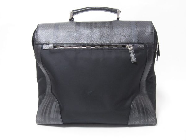 imgrc0082243656 Prada Handbag Briefcase Business Bag Nylon Leather Saffiano Black Gray