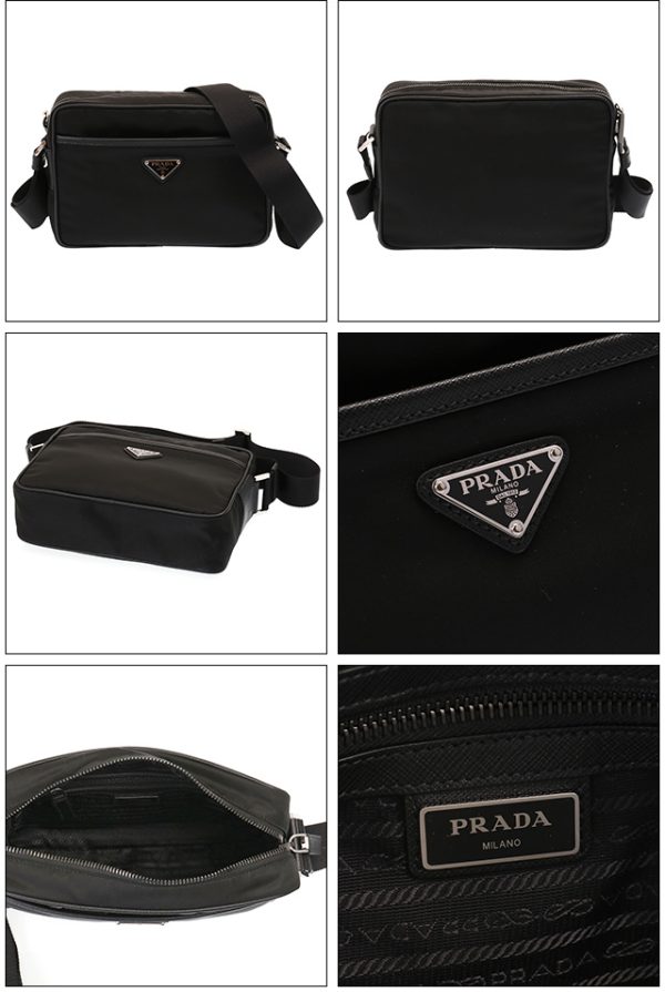 imgrc0082843787 Prada Re Nylon x Saffiano Leather Shoulder Bag Tessuto Black