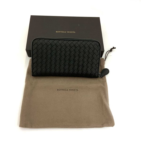 imgrc0084185837 Bottega Veneta Round Zipper Long Wallet Black