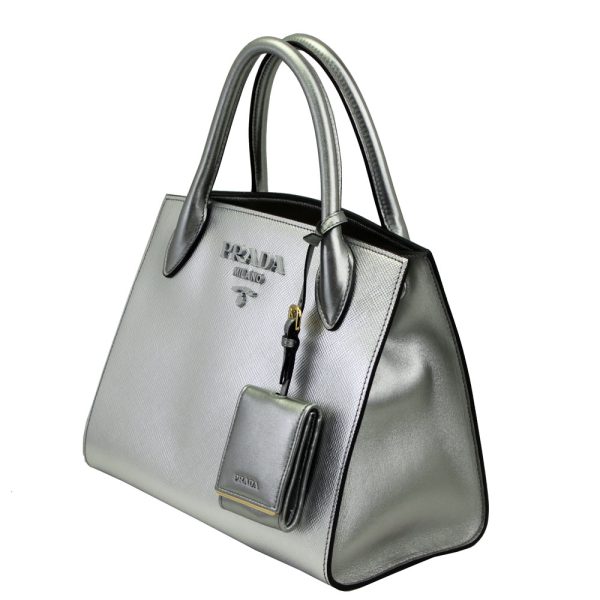 imgrc0084330125 Prada Monochrome 2way Tote Shoulder Bag Silver