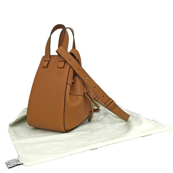 imgrc0085229619 Loewe Hammock Drawstring Small Shoulder Bag Brown