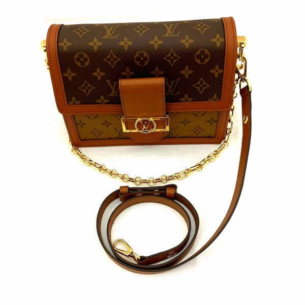 imgrc0085572896 Louis Vuitton Dauphine MM Monogram Reverse Shoulder Bag Brown