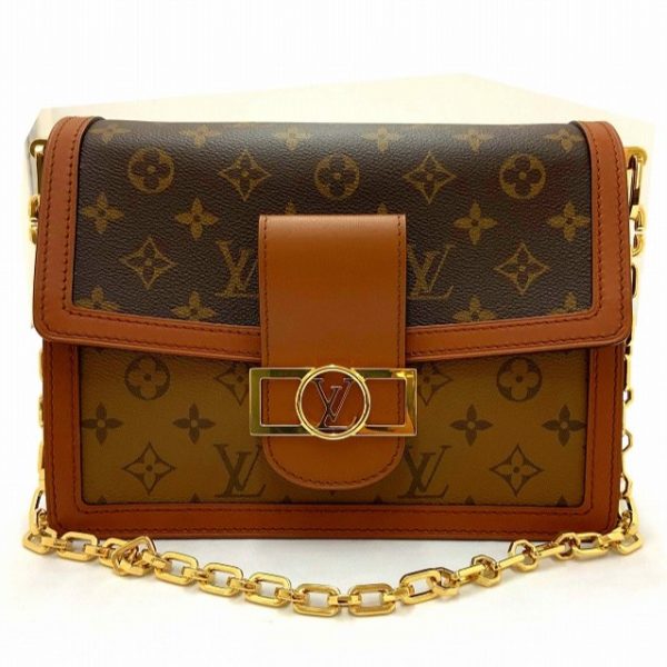 imgrc0085640145 Louis Vuitton Dauphine MM Monogram Reverse Shoulder Bag Brown