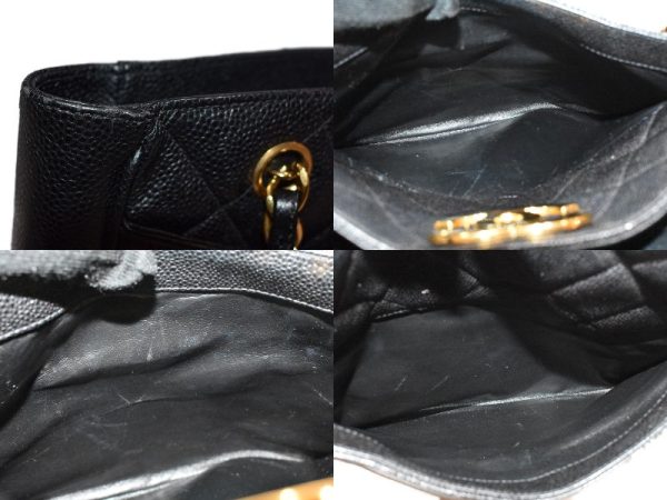 imgrc0085937157 Chanel Chain Tote Bag Leather Vintage Gold Black