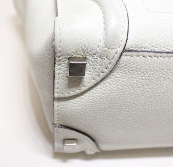 imgrc0085980322 Celine Luggage Micro Shopper Old Logo Handbag White