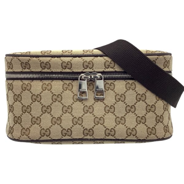 imgrc0086412430 Gucci GG Canvas Body Bag with Zipper Waist Pouch Beige Brown