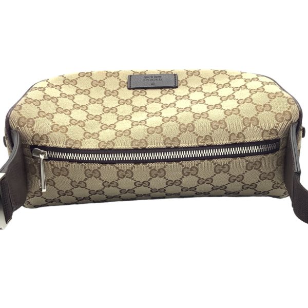 imgrc0086412432 Gucci GG Canvas Body Bag with Zipper Waist Pouch Beige Brown