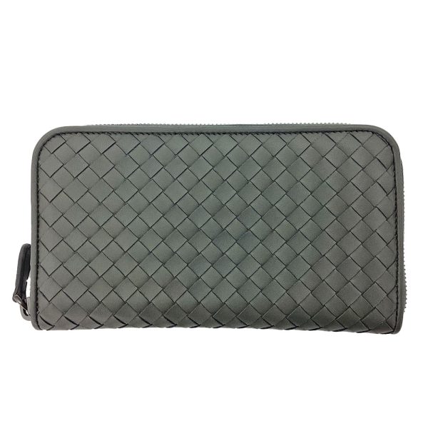 imgrc0086536509 Bottega Veneta Round Zip Wallet Leather Gray