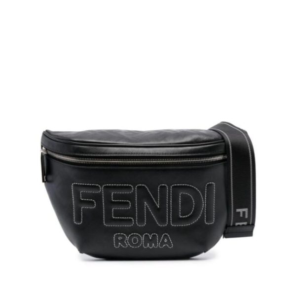 imgrc0086786661 Fendi Zipped Leather Belt Bag Black