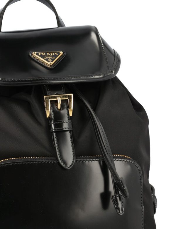 imgrc0086797403 Prada Medium Re Nylon And Brushed Leather Backpack Black