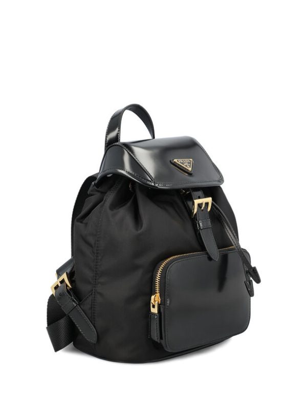 imgrc0086797405 Prada Medium Re Nylon And Brushed Leather Backpack Black