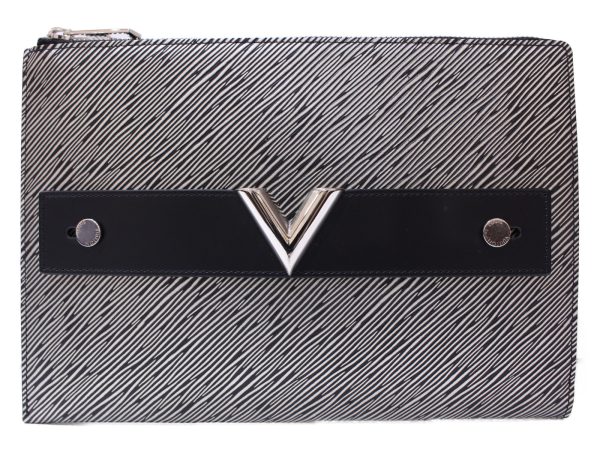 imgrc0086880072 Louis Vuitton Pochette Plat Epi Clutch Bag Silver x Black