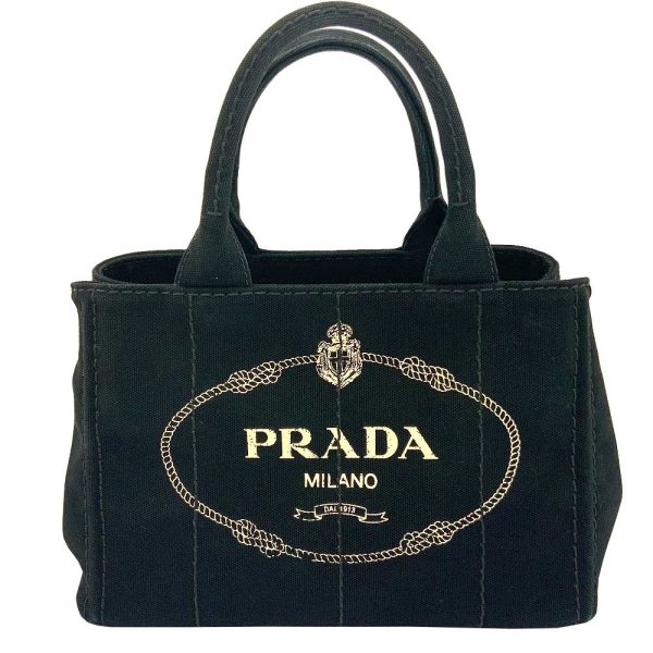 imgrc0087323281 Prada Canapa 2way Shoulder Handbag Canvas Black