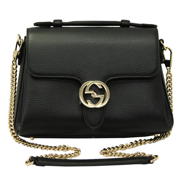 imgrc0087362065 Gucci Chain Shoulder Bag Interlocking G Black