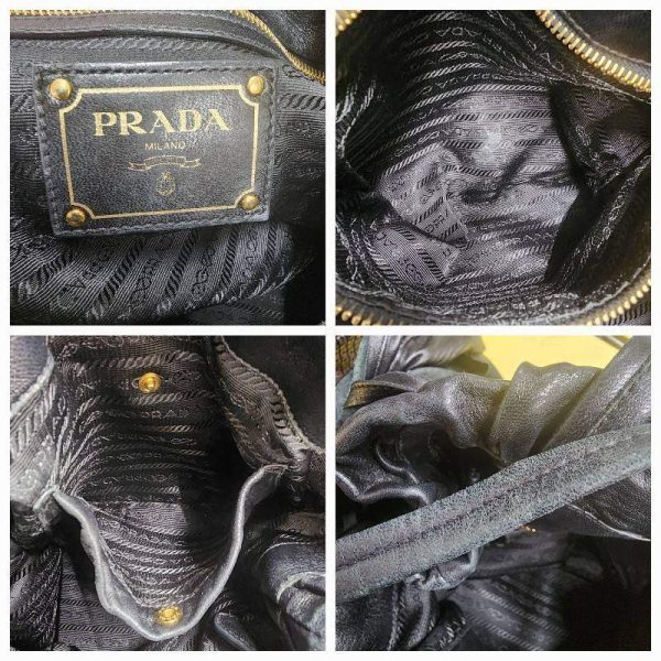 imgrc0087942287 Prada 2Way Tote Bag Shoulder Bag Ribbon Leather Logo Black